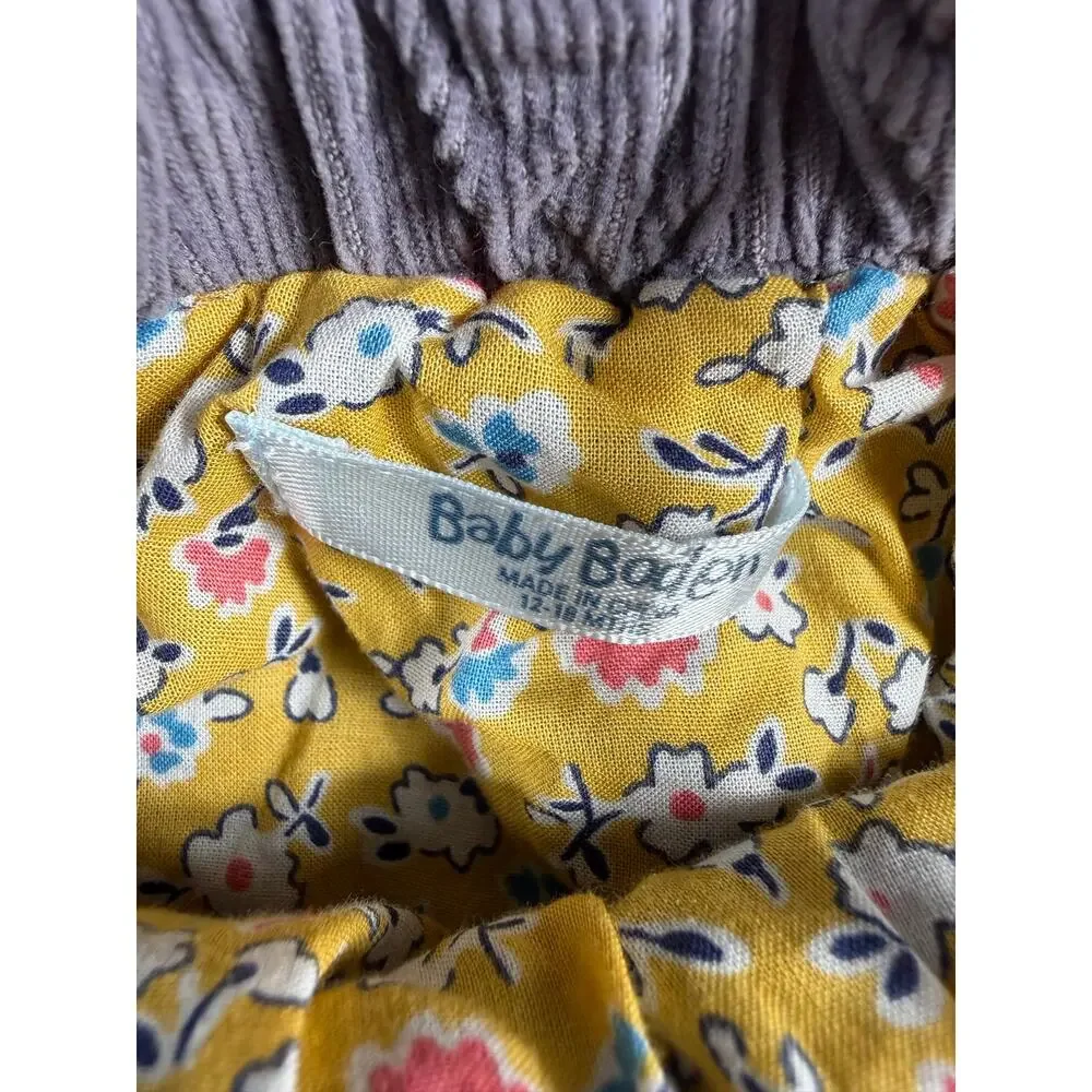 Mini Baby Boden Corduroy Elephant Applique Pinafore Dress Size 12–18 Months